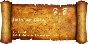 Heizler Béla névjegykártya